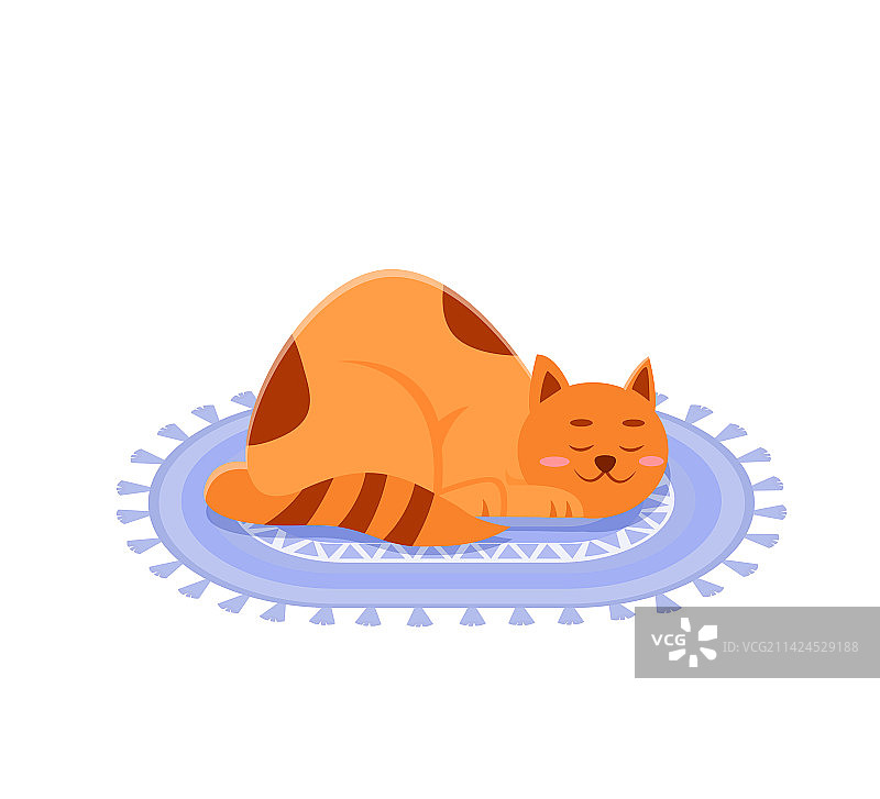 在毛毯上睡觉的猫图片素材