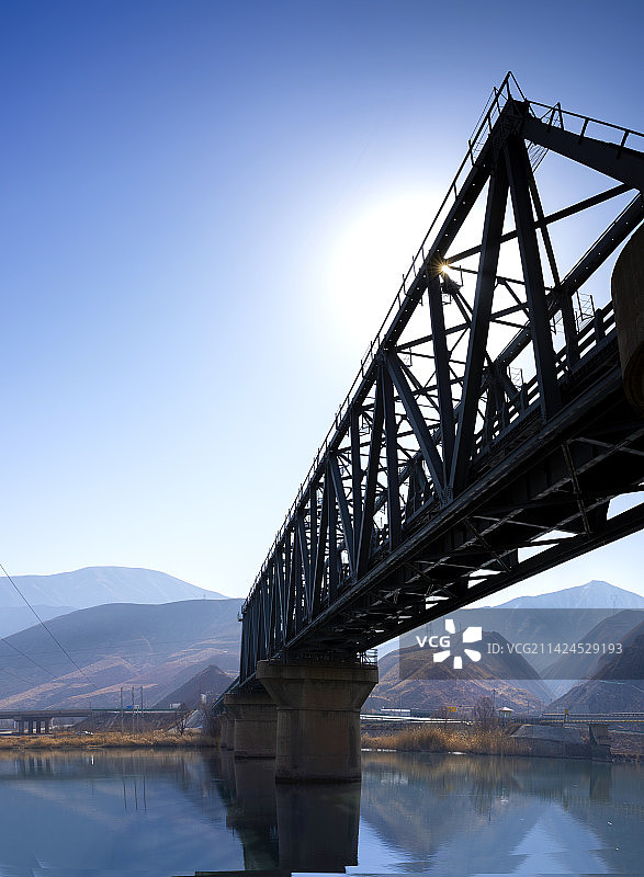 甘肃三江口黄河大桥图片素材