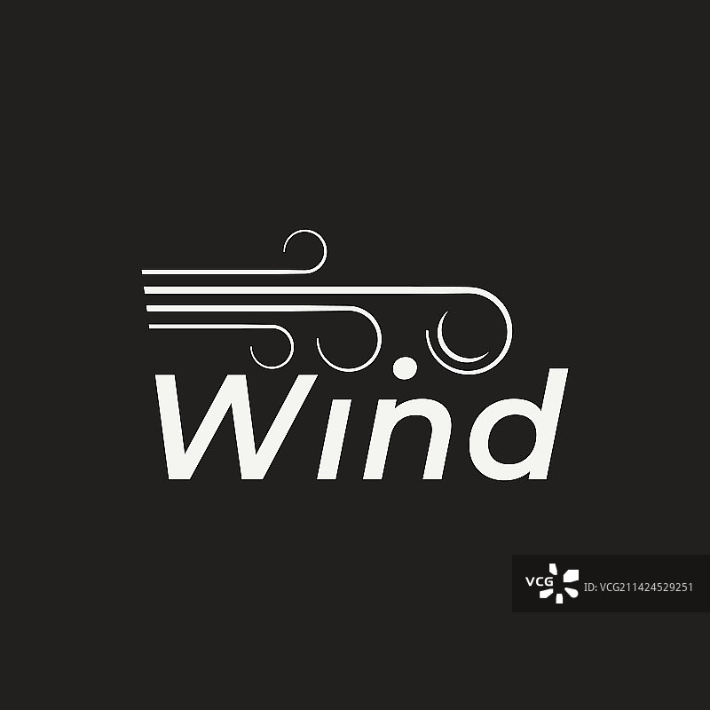 黑色背景上的风力logo概念设计图片素材