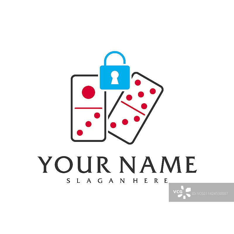 挂锁多米诺骨牌标志模板图片素材
