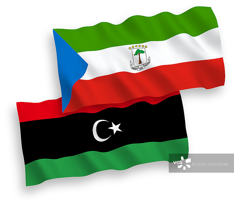 赤道几内亚共和国和利比亚国旗图片素材