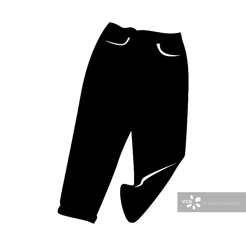 黑色裤子轮廓设计图片素材