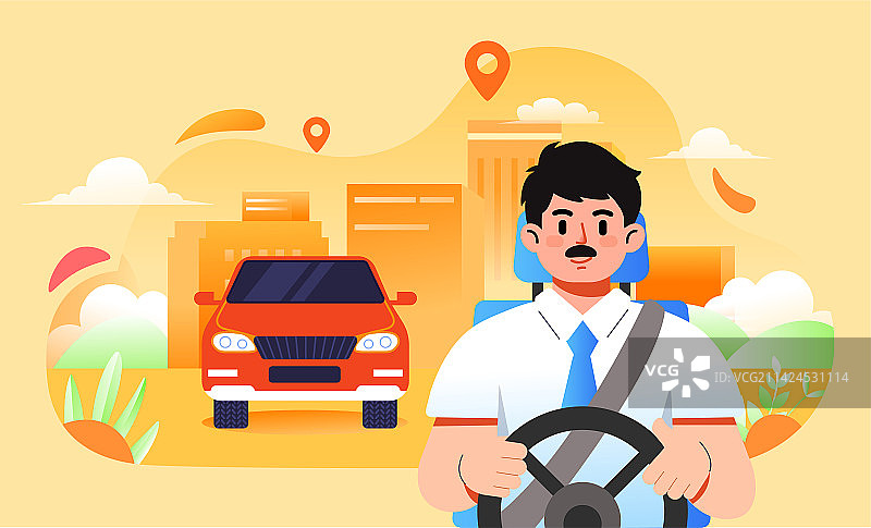 城市专车司机图片素材