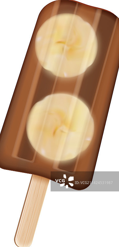 香蕉冰棒冰淇淋组合图片素材