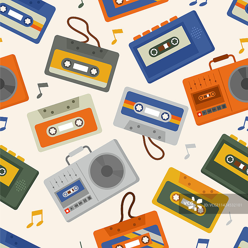 磁带元素无缝图案图片素材