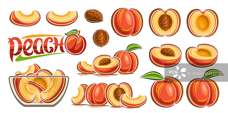 水蜜桃套装图片素材