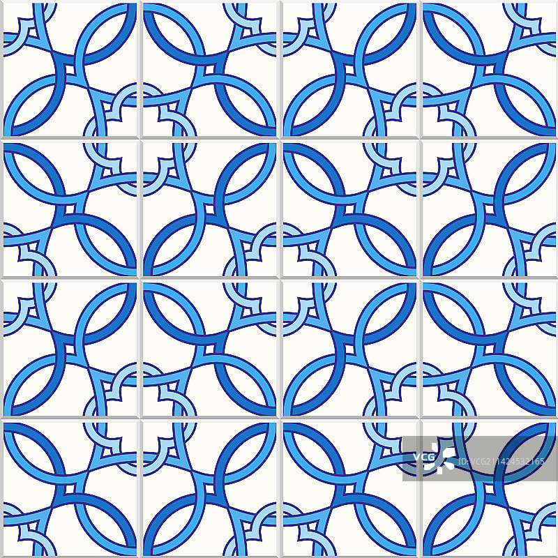 葡萄牙瓷砖四叶草图案图片素材
