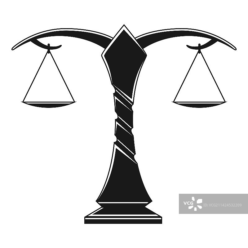 公正天平机械平衡剪影图片素材