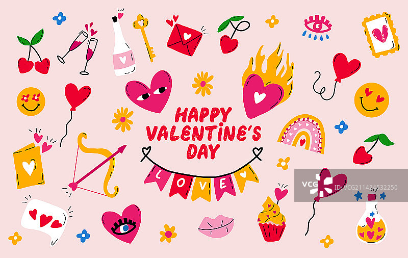 情人节浪漫元素合集图片素材