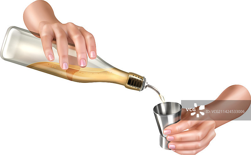 调酒师倒酒图片素材