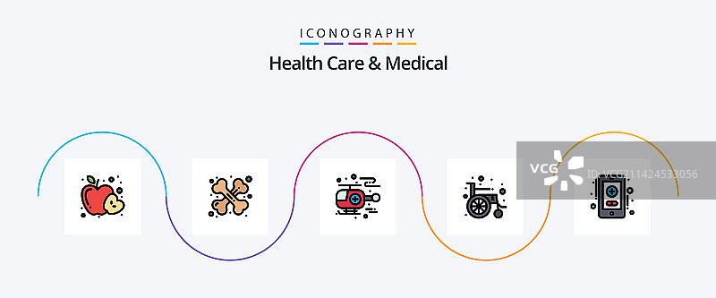 医疗保健线性填充5图标图片素材