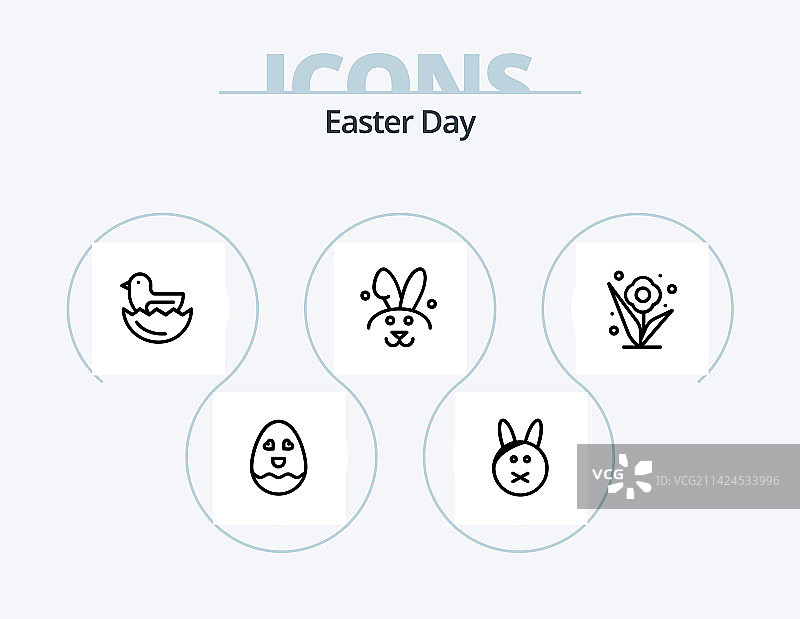 复活节线条图标包5，复活节邮件设计图片素材