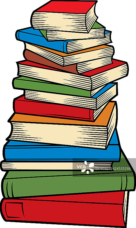 彩色书籍堆图片素材