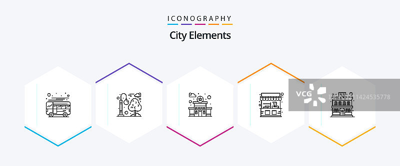 城市元素25线条图标包图片素材