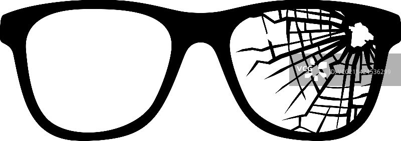 黑白破眼镜图片素材