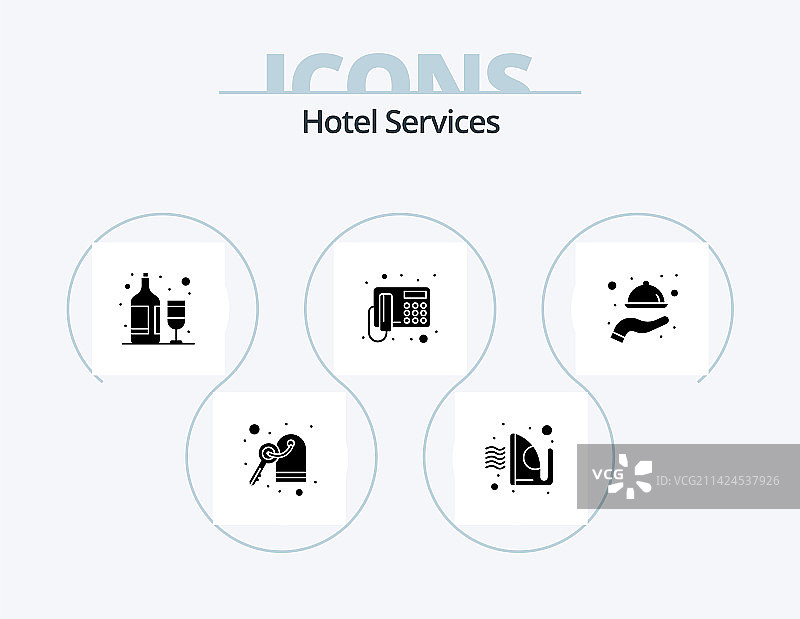 酒店服务字形图标包5图标设计图片素材