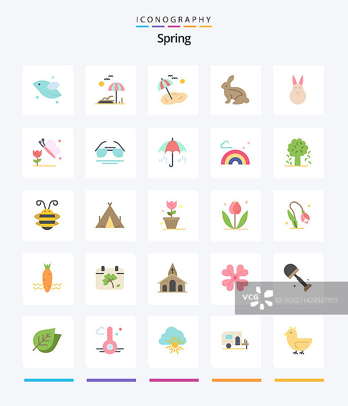 创意春季2.5D图标包，如视图等图片素材