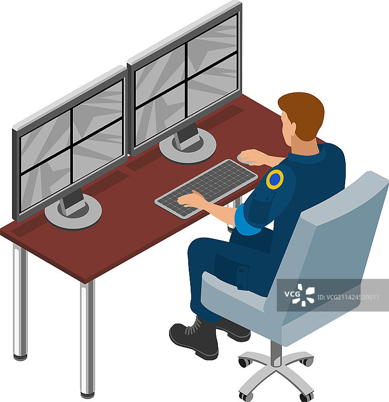 监控机房工作人员组成图片素材