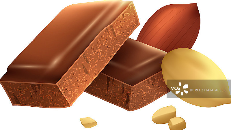 逼真巧克力坚果组合图片素材