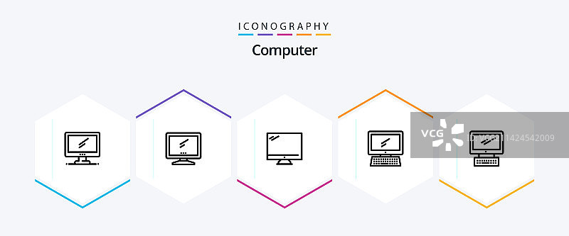 电脑25线条图标包图片素材