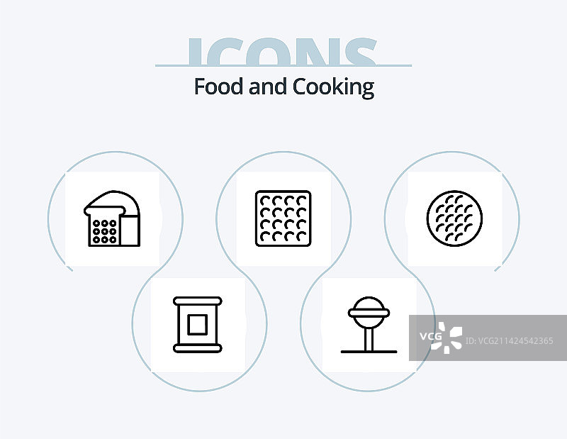 餐饮美食线性图标合集图片素材