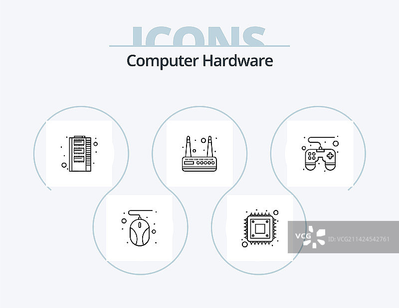 电脑硬件线条图标包5图标设计图片素材