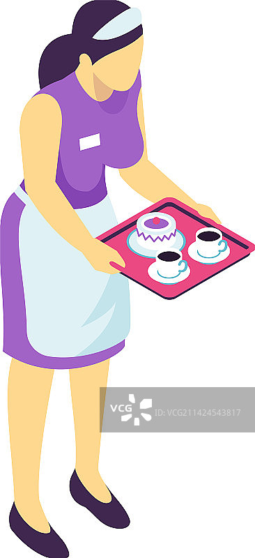 2.5D餐厅女服务员场景图片素材