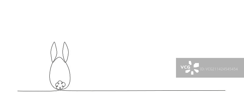带有复活节兔子形状的简笔画banner图片素材