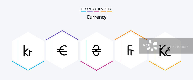 货币25线条图标包（含外币）图片素材