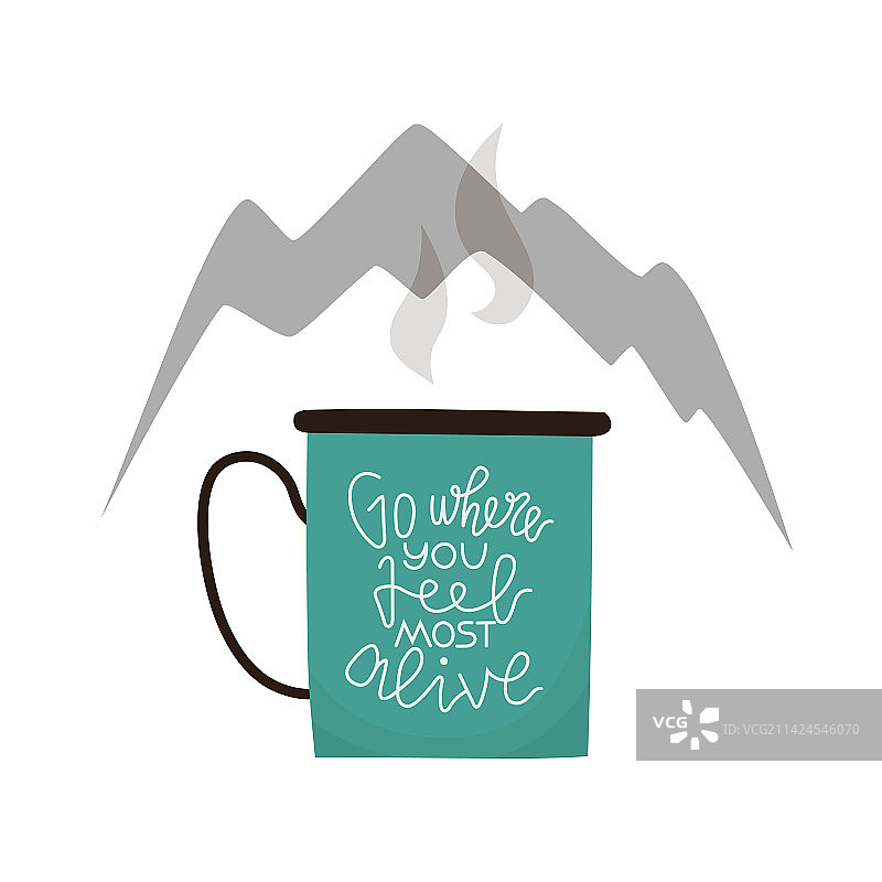 印有“加油”字样的金属咖啡杯图片素材