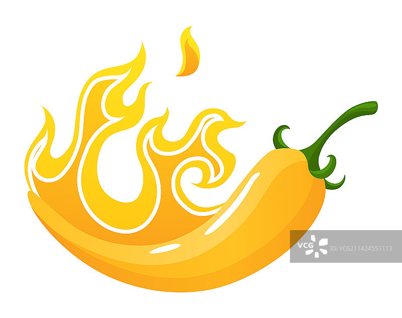 带火焰的香辣辣椒图标图片素材
