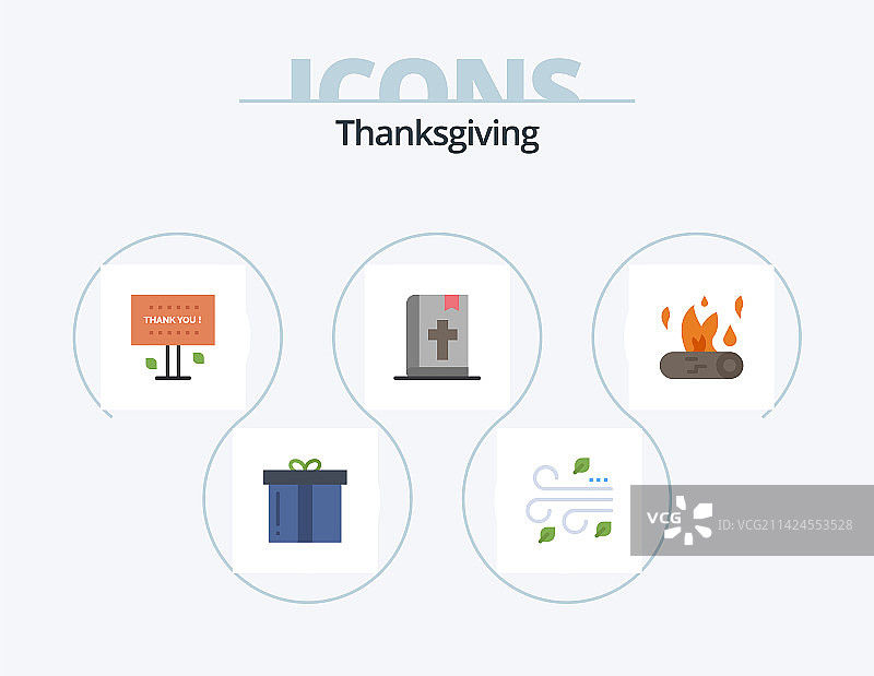 感恩节扁平图标包图片素材