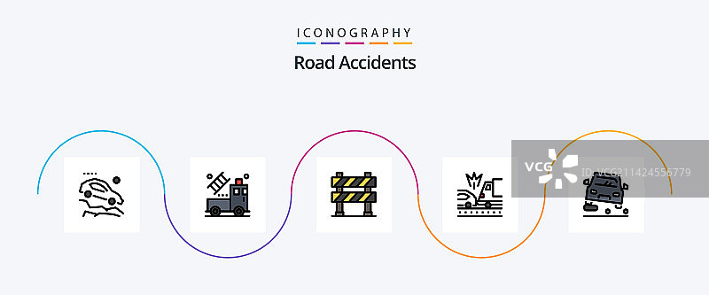 道路事故线性填充5图标包图片素材