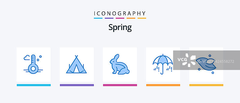 春季蓝色5图标包，含鸟类图片素材