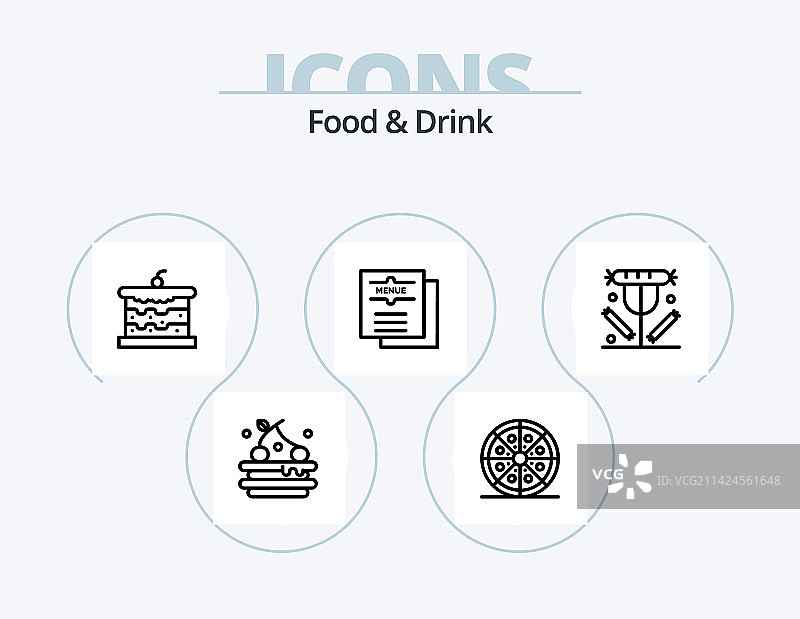 食品饮料线性图标包 5，饮料图标设计图片素材