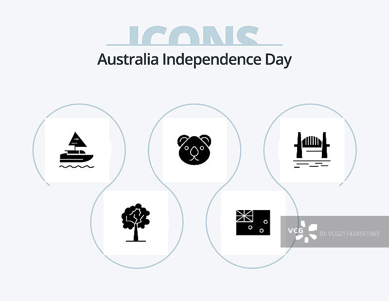 澳大利亚独立日符号图标包图片素材