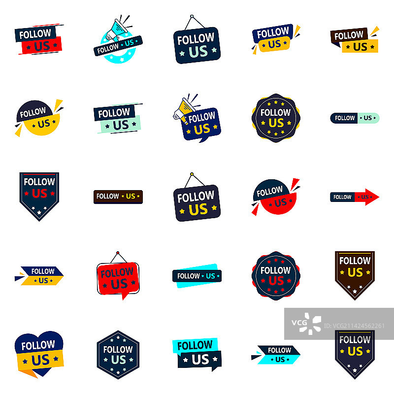 25款精美的社交媒体关注我们banner图片素材