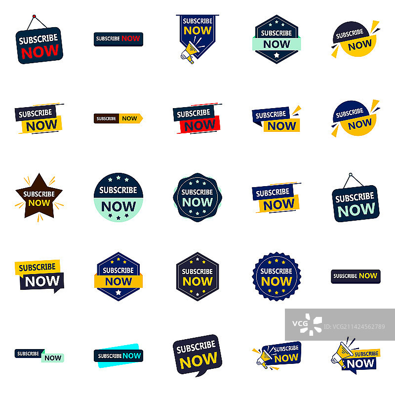 25个醒目的立即订阅图形元素图片素材