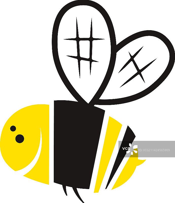 快乐卡通条纹蜜蜂飞舞图片素材