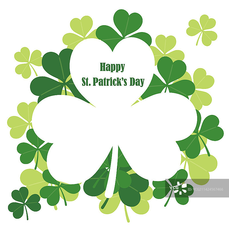 圣帕特里克节三叶草框架图片素材