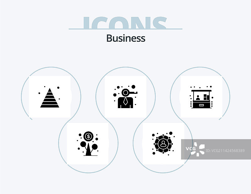 商业符号图标包5个图标设计投资图片素材