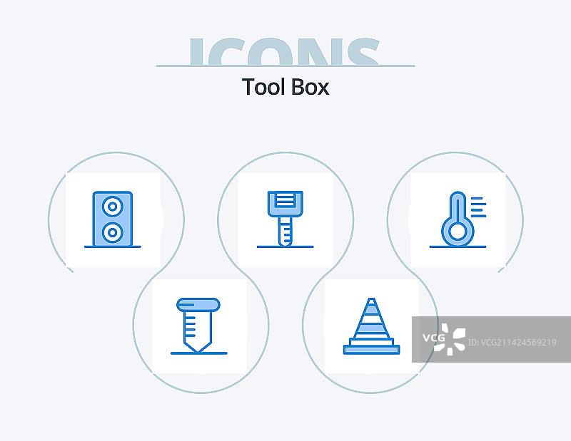 蓝色工具图标包：食品工具设计图片素材