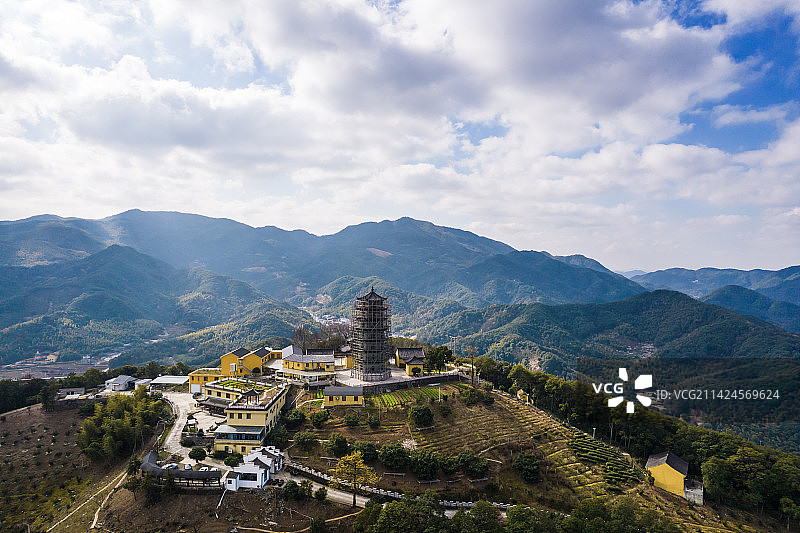 塔山-起凤塔普莲寺，丰惠镇，上虞，绍兴图片素材