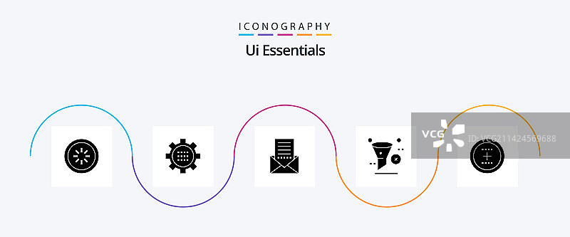UI基础组件：字形5图标包，包含筛选元素图片素材