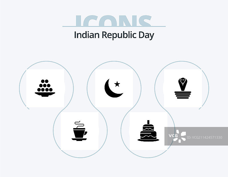 印度共和国日标志图标包5个图标设计图片素材
