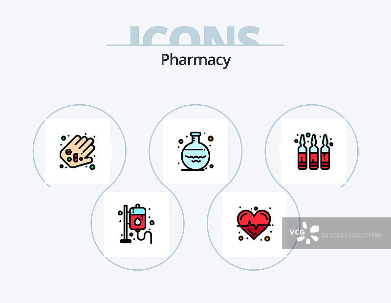 药房线性填充风格5图标设计图片素材