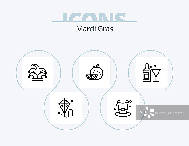 狂欢节线性图标套装5：敬酒设计图片素材