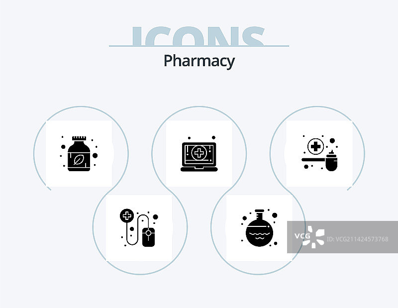 药房图标字形包5个图标设计图片素材