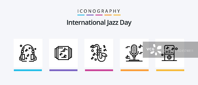 国际爵士乐日图标包图片素材
