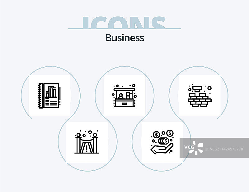 商务线性图标包：问题解决图片素材